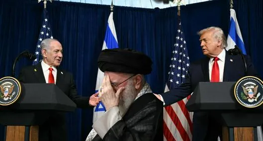 Benjamin Netanyahu, Alí Jamenei y Donald Trump 