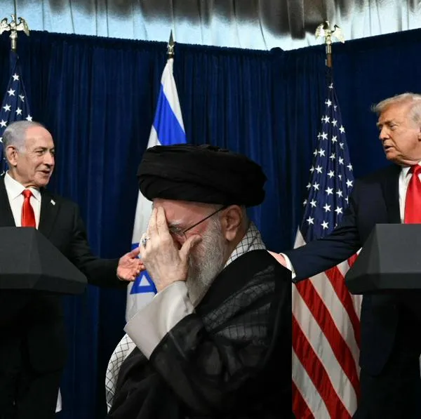Benjamin Netanyahu, Alí Jamenei y Donald Trump 