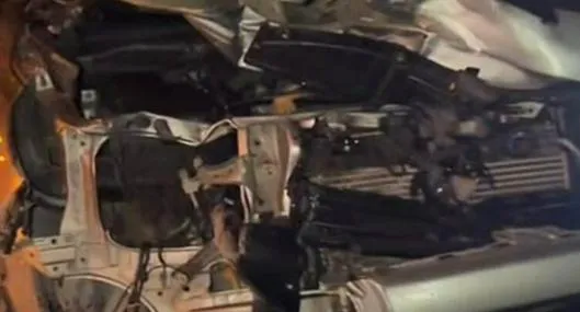 Accidente de cantante de vallenato Natalia Curvelo en Cesar, así quedó el carro