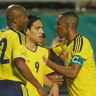 Aquivaldo Mosquera con Falcao y Luis Amaranto Perea en la Selección Colombia