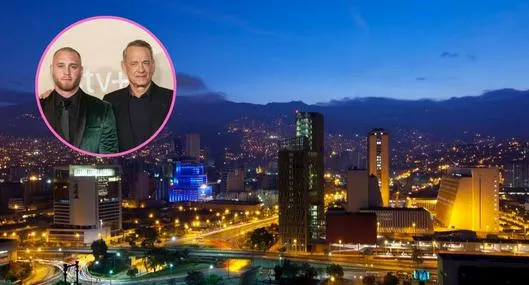 Tom Hanks junto con su hijo, Chet Hanks, quien quedó atrapado en Medellín