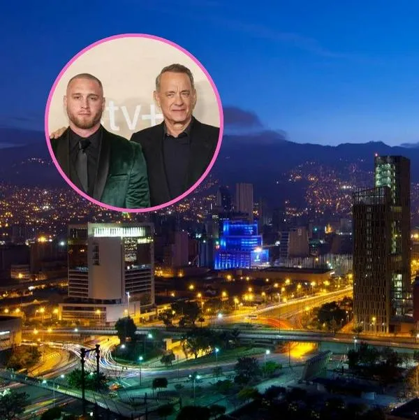 Tom Hanks junto con su hijo, Chet Hanks, quien quedó atrapado en Medellín