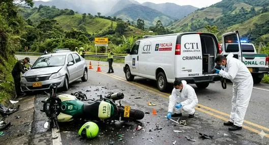 Accidente en Sibaté hoy: 2 policías se estrellaron contra carro y uno murió