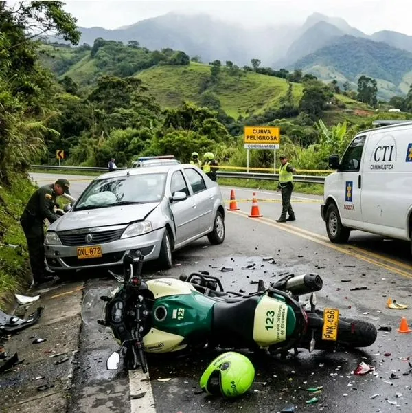 Accidente en Sibaté hoy: 2 policías se estrellaron contra carro y uno murió