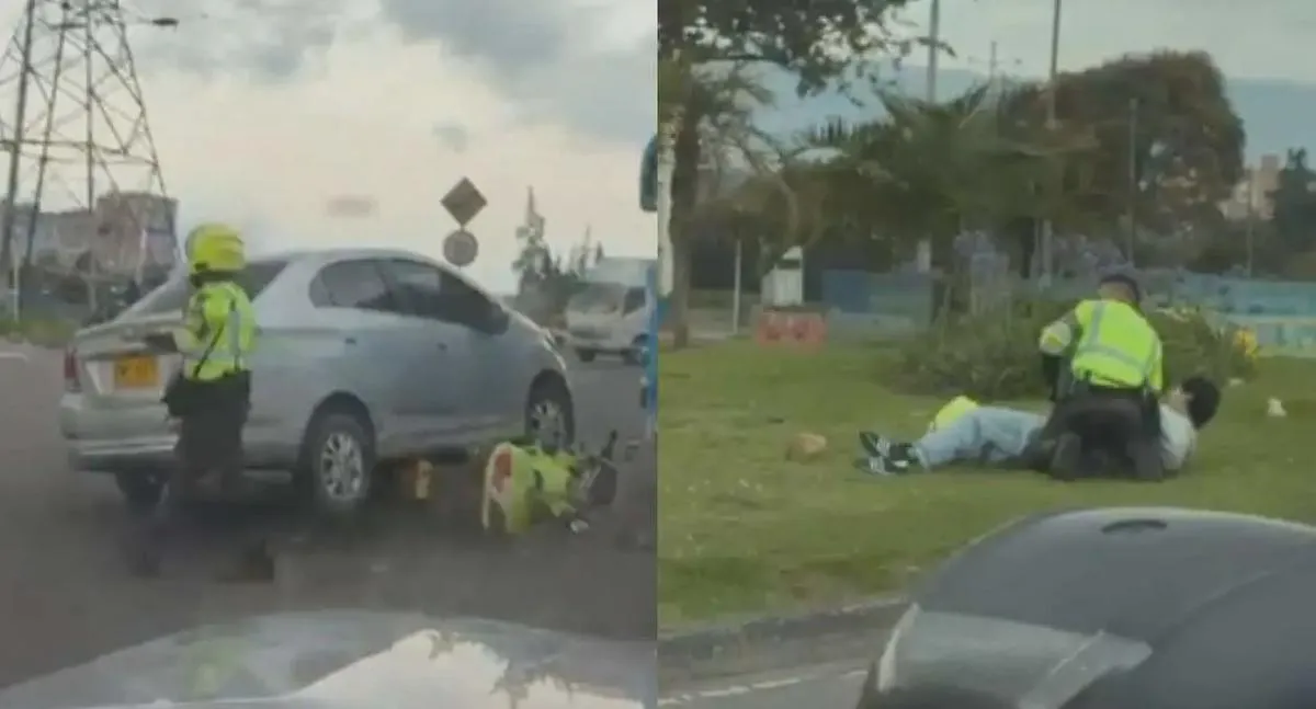 Conductor en terminal Salitre (Bogotá) atropelló a policía en retén: video
