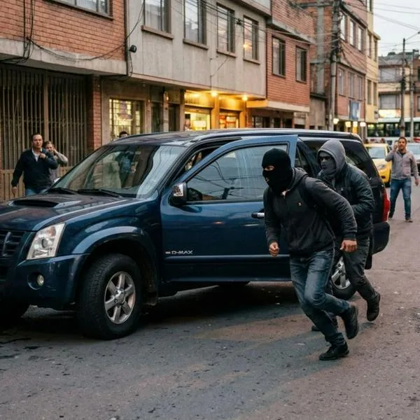 Ladrones iban a robar camioneta de escolta de la UNP en Bogotá y les disparó