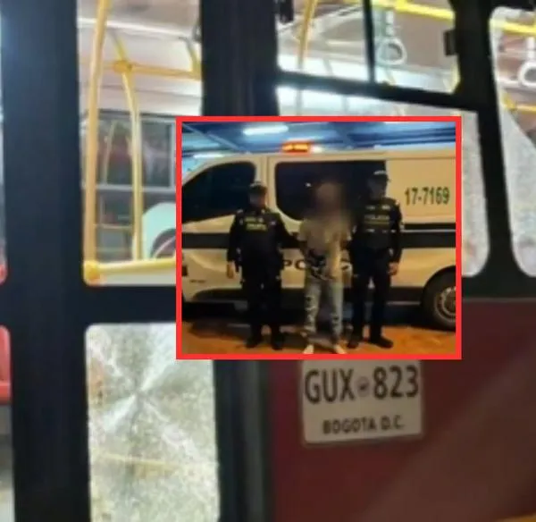 Hombre destruyó bus de Transmilenio luego de que nadie le diera plata