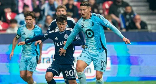 Partido de James Rodríguez con Minnesota: derrota ante Vancouver