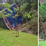 Qué pasó en la vía Bogotá La Vega: hubo deslizamiento y camión atrapado