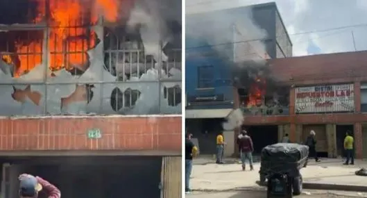 Así se vio el incendio en Los Mártires, centro de Bogotá, este jueves 19 de marzo