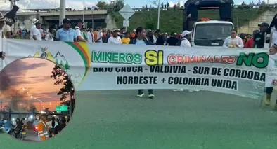 Gobierno y mineros logran acuerdos parciales en el Bajo Cauca, pero el paro continúa