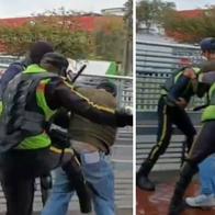 Escándalo en estación de Transmilenio: vigilantes dieron brutal golpiza a colado