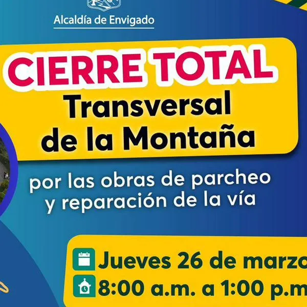 Pilas, conductores: este jueves cerrarán la Transversal de La Montaña en Envigado