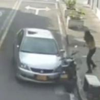 Sujeto intentó arrollar a una mujer que le reclamó por agredir a su perro: quedó en video