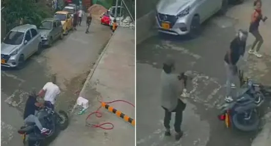 Imágenes del tiroteo en un parqueadero de Medellín que dejó dos muertos