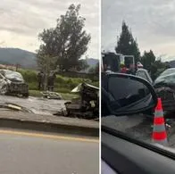 Vea los impactantes videos de la explosión en el peaje de la vía Zipaquirá-Ubaté. Hay 19 heridos y cierre total por choque múltiple de tractomula.