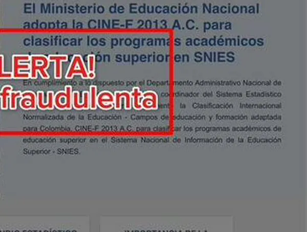 Mineducación alertó sobre una página que ofrece falsos certificados de educación superior 