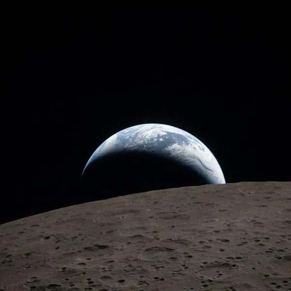 Imagen de la Tierra desde la Luna, tomada en la misión Artemis II
