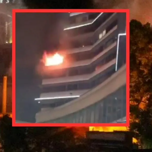 Video muestra pánico por incendio en reconocido hotel del centro de Medellín