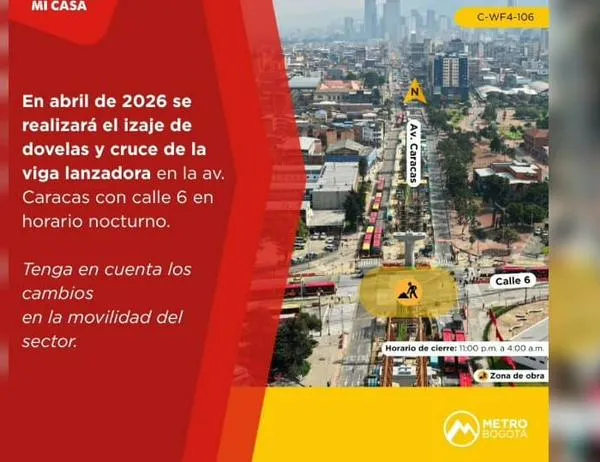 Obras Metro: iniciará izaje de dovelas y cruce de viga lanzadora en av. Caracas con calle Sexta 