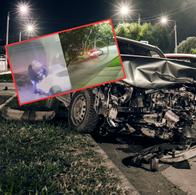 En el recuadro, imagen del accidente en el que un hombre murió atropellado por su amigo, quien huía de unos ladrones en Chile