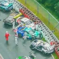 Toma desde el aire del accidente en el que murió el piloto de automovilismo Juha Miettinen