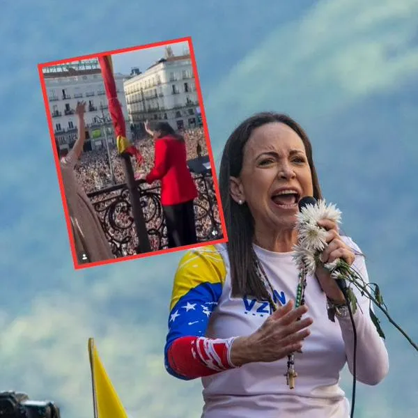 Así recibieron a María Corina Machado en la Puerta del Sol de Madrid, España