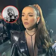 Carolina Gaitán (fondo) publicó foto de una de las víctimas (círculo) de la riña que ocurrió durante un rodaje de 'Sin senos sí hay paraíso' en Bogotá