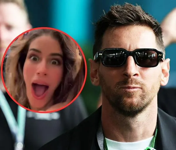 Manuela González y Lionel Messi, muy cerca en el Gran Premio de Miami.