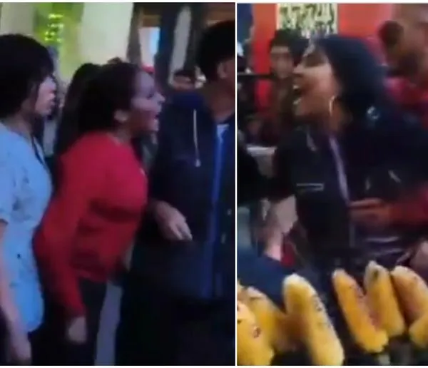 Pelea en la Feria del Libro hoy: vendedoras ambulantes de mazorcas se agarraron
