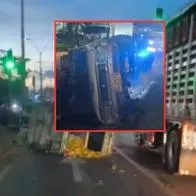 Grave accidente en Bogotá provocó volcamiento de vehículos y trancón en Calle 13