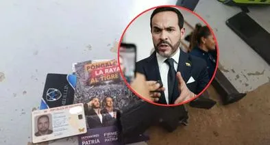 Elementos que le hallaron a un sujeto que se hizo pasar por escolta de Abelardo de la Espriella en evento del candidato