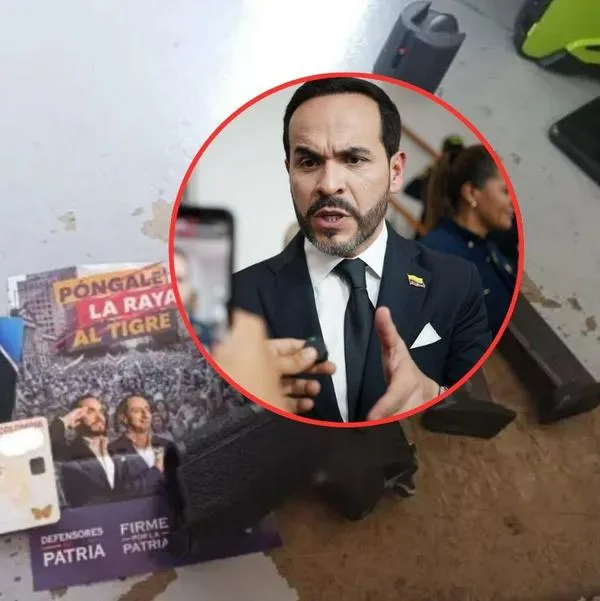 Elementos que le hallaron a un sujeto que se hizo pasar por escolta de Abelardo de la Espriella en evento del candidato
