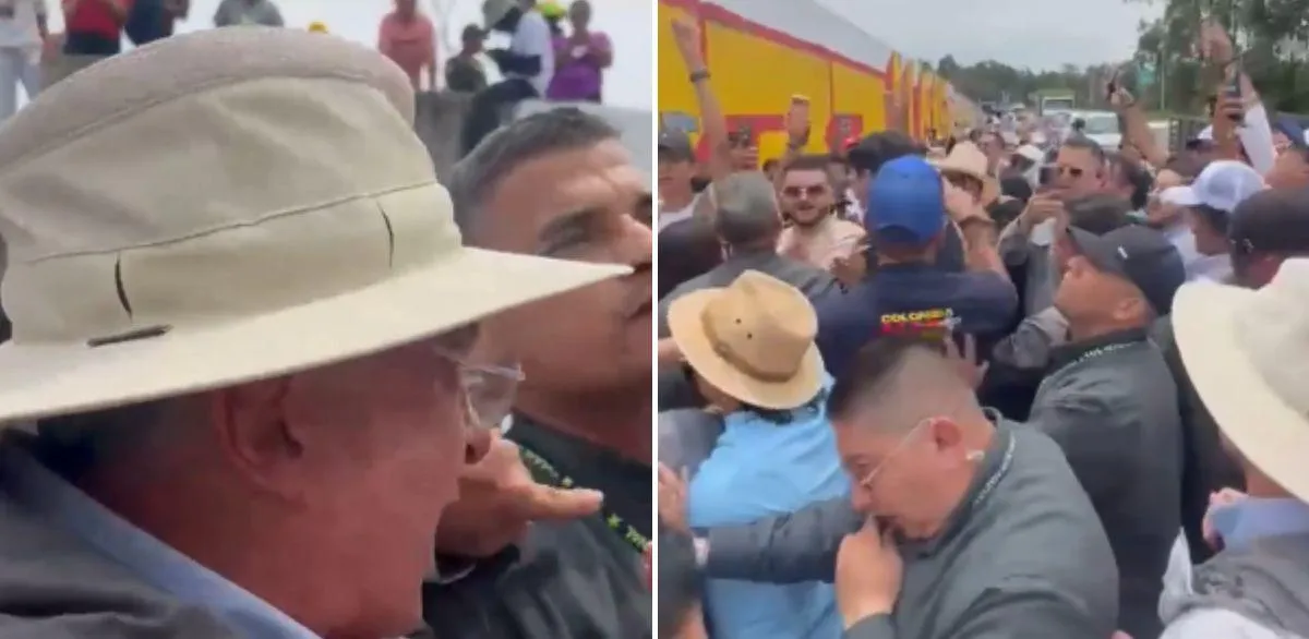 Protestas al frente de la finca de Álvaro Uribe Vélez en Llanogrande, Rionegro