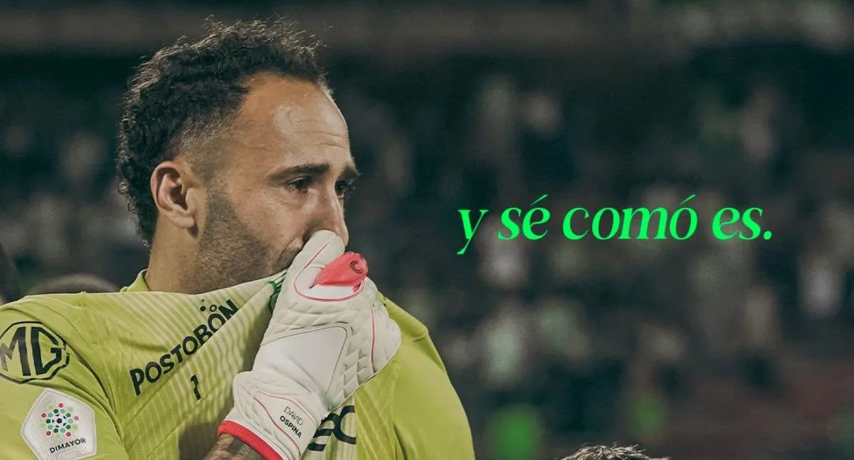 David Ospina llorando en el partido con Nacional. Se concentrará para el Mundial y es posible que se retire después