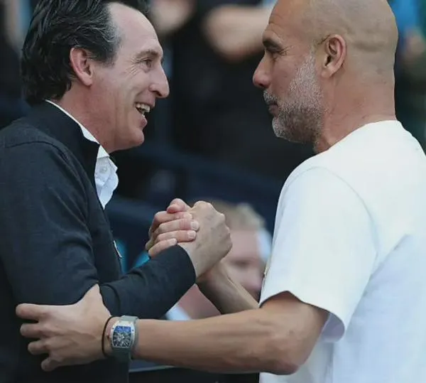 El bonito gesto que tuvo Unai Emery con Pep Guardiola, en Manchester City vs. Aston Villa