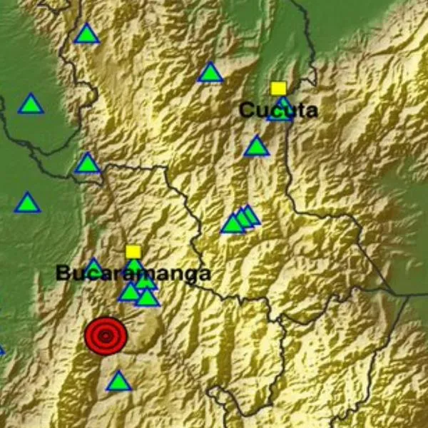 Temblor en Colombia de magnitud 3.3 con epicentro en Los Santos (Santander)