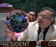 Video de cuando se paran mientras que Petro estaba hablando en la ONU