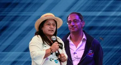 Aída Quilcué y José Manuel Restrepo