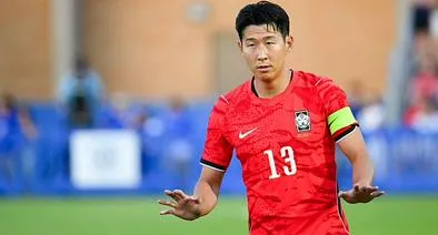 Son Heung-Min, de Corea del Sur, en acción durante el segundo tiempo del partido amistoso internacional entre Corea del Sur y El Salvador en el Estadio de South Field el 3 de junio de 2026 en Provo, Utah. 