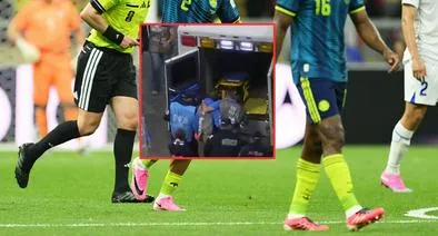 Camarógrafo que sufrió golpe en partido de Colombia salió en ambulancia