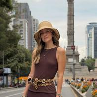 Andrea Guerrero, en Ciudad de México, durante el cubrimiento del Mundial 2026