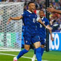 Kylian Mbappé celebra con sus compañeros de equipo durante el partido del Grupo I de la Copa Mundial de la FIFA 2026 entre Francia e Irak en el Philadelphia Stadium el 22 de junio de 2026.