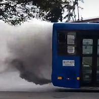 Bus del SITP dejó nube de humo gigante que preocupó y Transmilenio respondió