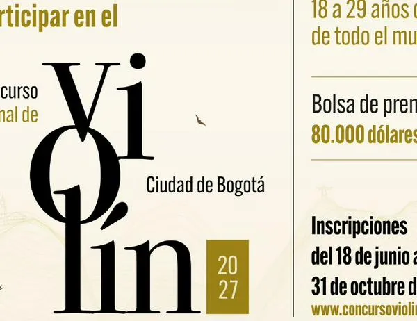 El Concurso Internacional de Violín Ciudad de Bogotá abre convocatoria para su segunda edición en 2027 