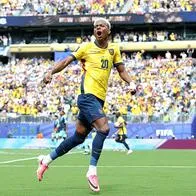 Nilson Angulo celebrando su gol para Ecuador vs. Alemania en el Mundial 2026