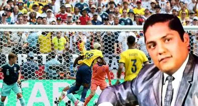 De fondo, Nilson Angulo, el número 20 de Ecuador, anota el primer gol de su equipo durante el partido del Grupo E de la Copa Mundial de la Fifa ante Alemania en el New York New Jersey Stadium, el 25 de junio de 2026 en East Rutherford, Nueva Jersey (Getty Images); destacado, el cantante ecuatoriano Julio Jaramillo, que sonó en el estadio (Canal de YouTube Julio Jaramillo)