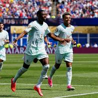 Ousmane Dembélé, de Francia, celebra su gol durante el partido del Grupo I de la Copa Mundial de la FIFA 2026 entre Noruega y Francia en el Boston Stadium el 26 de junio de 2026 en Foxborough, Estados Unidos