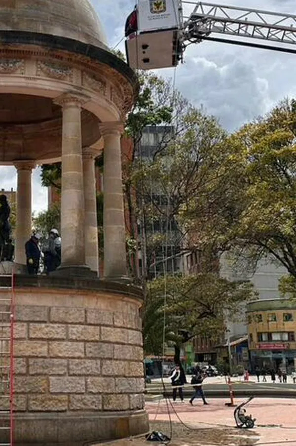 Así fue la compleja restauración del Templete al Libertador, ícono del centro de Bogotá