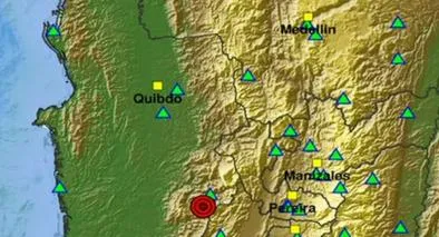 Temblor en colombia de magnitud 3.1 con epicentro San José del Palmar  (Chocó) 